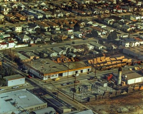 Ariel photo of San Mateo Lumber in 70's