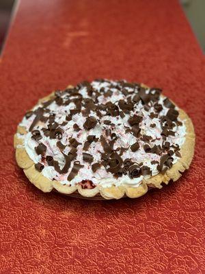 Homemade chocolate raspberry pie