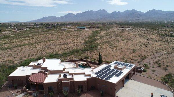 Arial view of solar panels