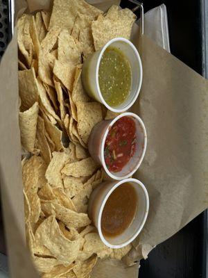 Chips and salsa trio