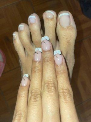 Regular Pedicure $25+$10 (French)*+ $15 (Gel Toes) Refill Acrylic $30+$10 (French)+ $4? (Shorter nails & nail repair)