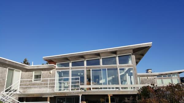 Large home in which our team completed a TPO single ply flat roof. North Truro, Ma