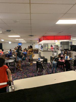 Seating area and snack bar