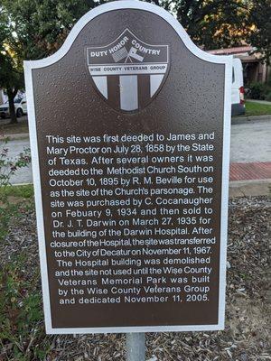 History of the Wise County Veterans Park site