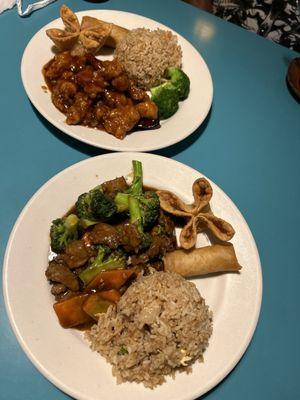 Beef/broccoli and general tsos