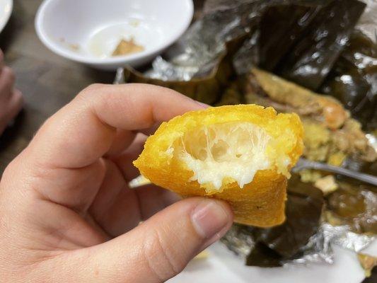 Cheese empanada insides