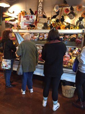 The family checking out the smaller portions.