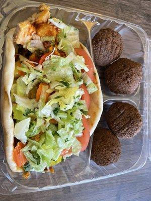 Chicken shawarma with falafel