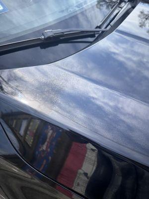 Residue left on hood of car from cleaning