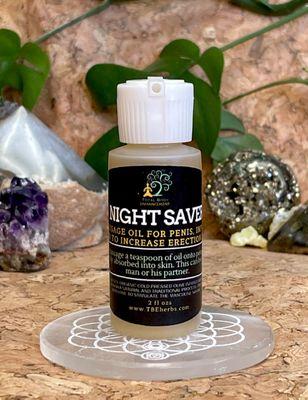 Night Saver penis oil to be used prior to intercourse increasing vigor of the man and safe for women.