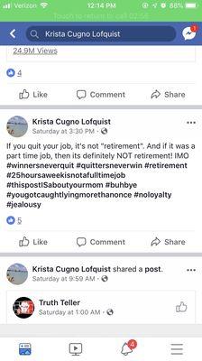 This is how the owner speaks about her own family member who worked for her for years. Shameful. Imagine what she would do to a customer/pet