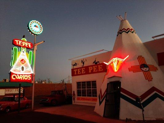 Across the street, down a block on US Route 66 from the Blue Swallow