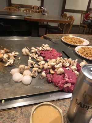 Steak and mushrooms