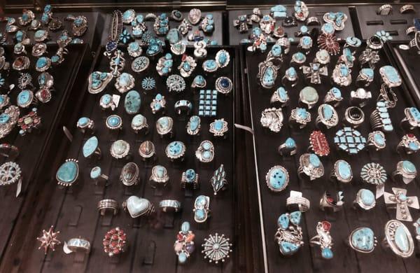 Assorted Turquoise & Coral Rings