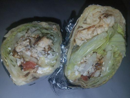 Chicken souvlaki wrap