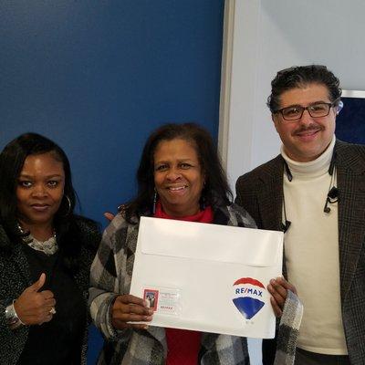 Darlene and Loan Officer Antonio with First Time Home Buyer, Cheryl after she closed on her beautiful condo.