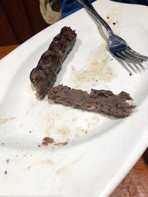 It was a delicious beef kabob!