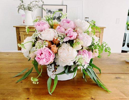 Custom peony arrangement