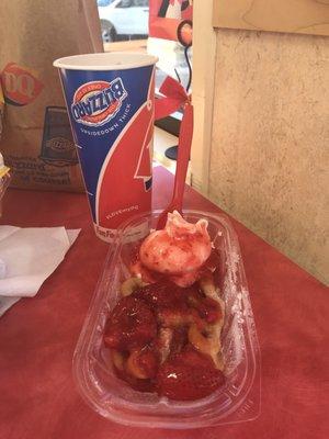 Sundae and funnel cake