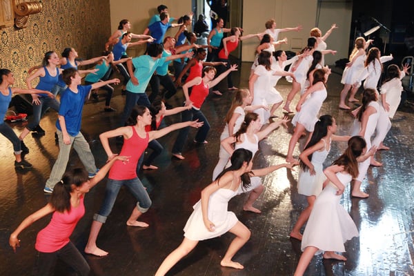 Dance students performing