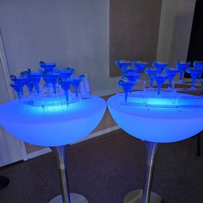 LED cocktail tables provided by Vivid Source Events