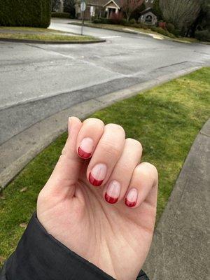 Sparkly red French tips