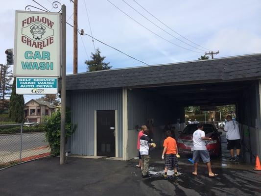 Self-service washes save water and is also a fun family activity.