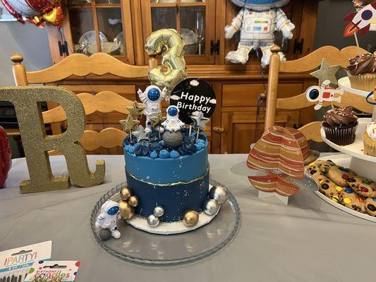 Space themed birthday cake