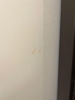 blood on bathroom door