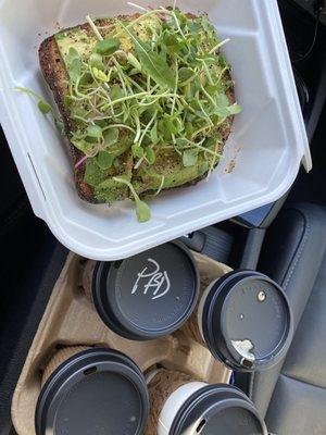 Avocado toast and mochas to go