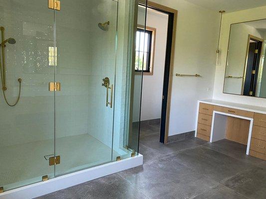 Glass doors installation