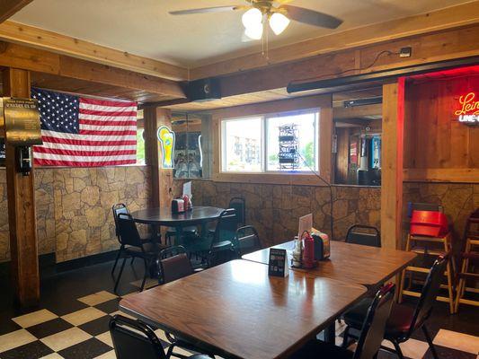 Seating area.  Cool local vibe.   Great daily specials.