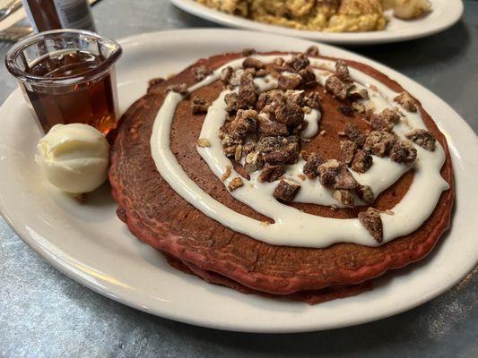 Short stack of Red Velvet Pancakes (special)