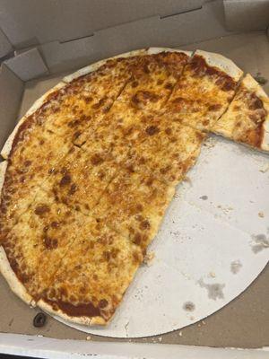 Cheese pizza - kids grabbed slices before pic!