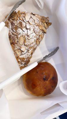 Almond croissant and crème brûlée pastry