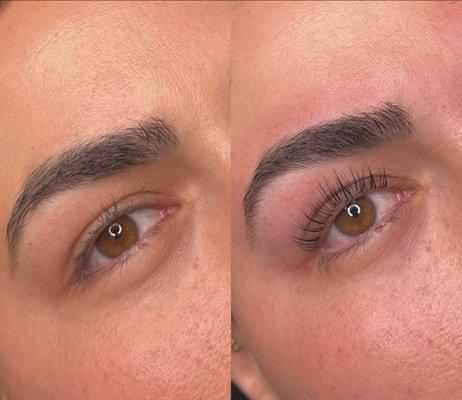 Lash lift with brow wax