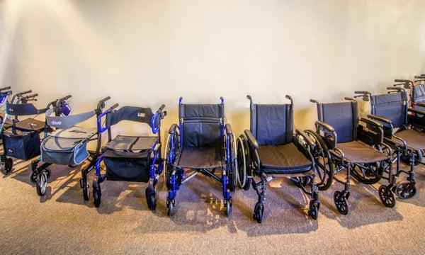 We offer a broad selection of wheelchairs, walkers, transport chairs, and scooters.