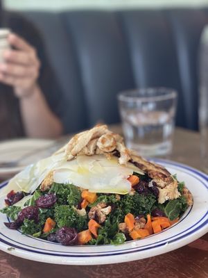 Baby Kale dried cranberries, roasted root vegetables, shaved pecorino, lemon vinaigrette