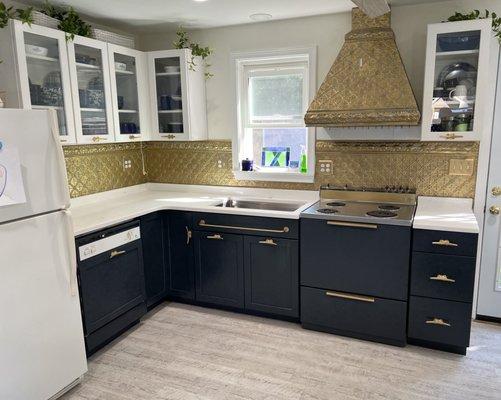 Quartz Countertop installed in this very unusual kitchen