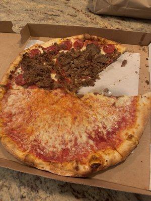 Not really what I was expecting when I asked for 1/2 meatball and 1/2 pepperoni.    But I guess technically it is 1/2 1/2. ‍