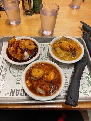 Flight Grits (GF) - a flight of shrimp & grits!