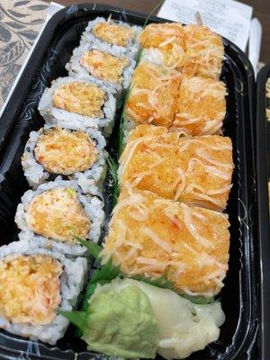 Astoria Autumn Roll and Spicy crab meat roll