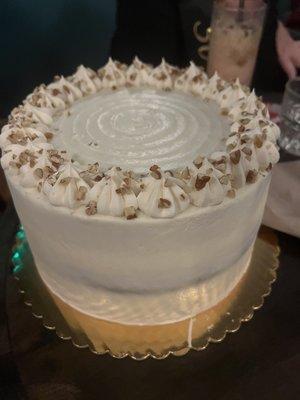 Absolutely incredible Carrot Cake by local baker, Erin Tuttle.