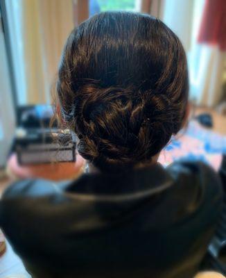 Bridesmaid updo by Justine