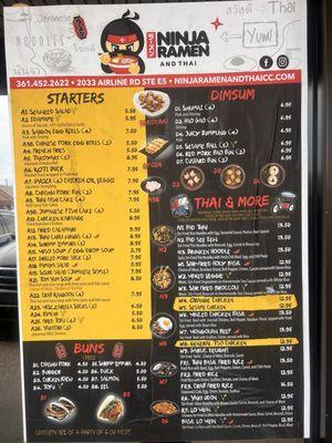 The menu