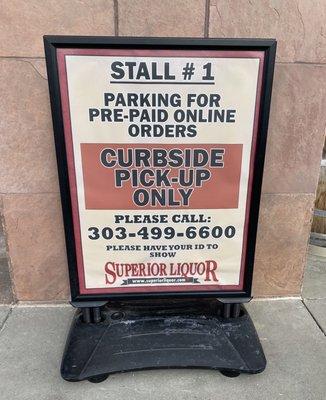 Curbside pick up is available