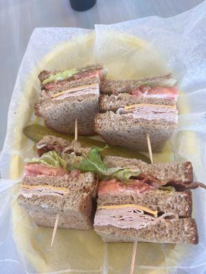 Turkey club sandwich