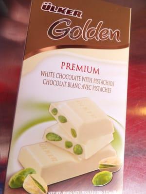 Yum!  "White Chocolate" with Pistachios