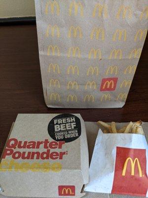 Quarter Pounder with cheese, small order of fries