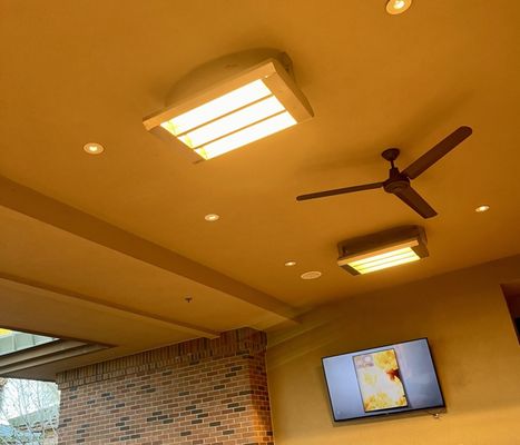 Functional heat lighting in the outside area